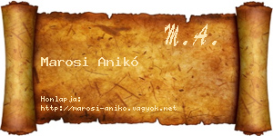Marosi Anikó névjegykártya